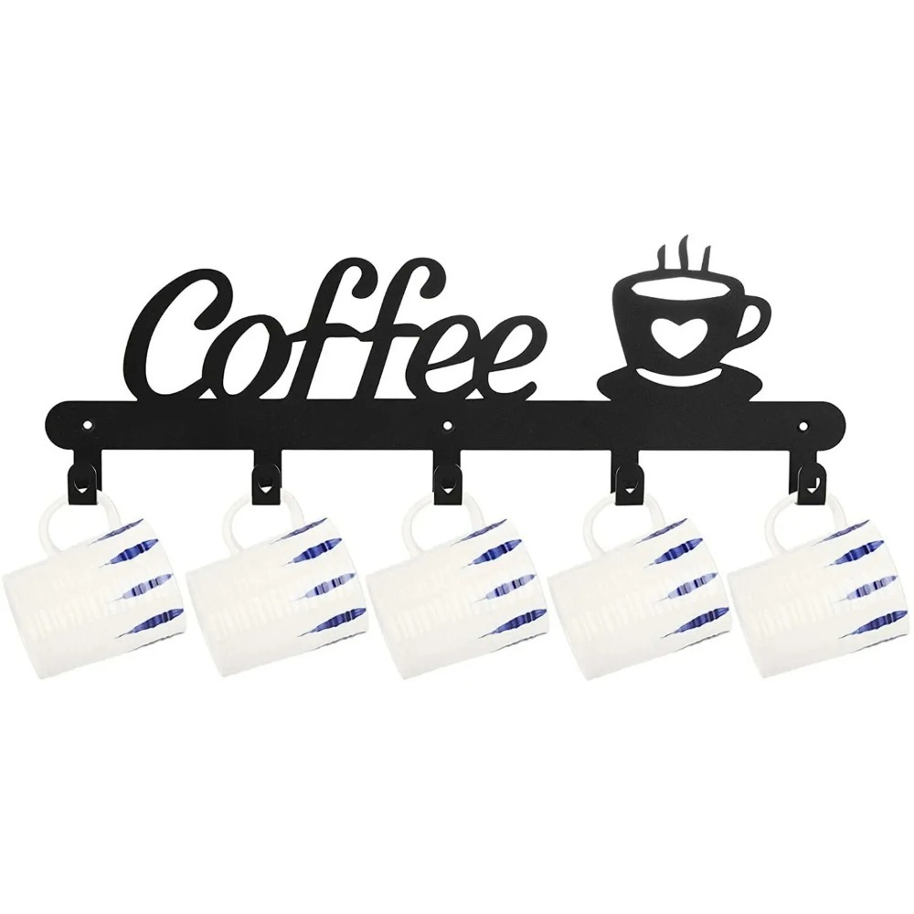 Coffee Tea Holder - Metal Wall Mounted Coffee Mug Rack