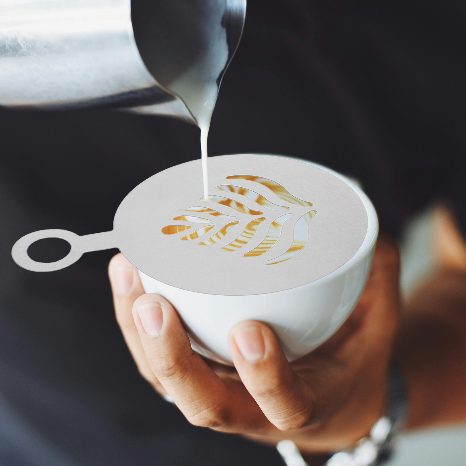 4Pcs Stainless Steel Latte Art - огляд і ціна Coffee Stencil Art