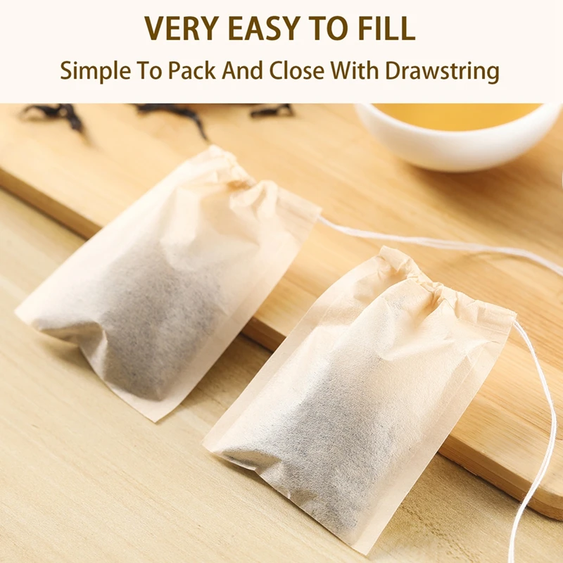 100Pcs Teabags with Drawstring - огляд і ціна Coffee Tea And Leaf