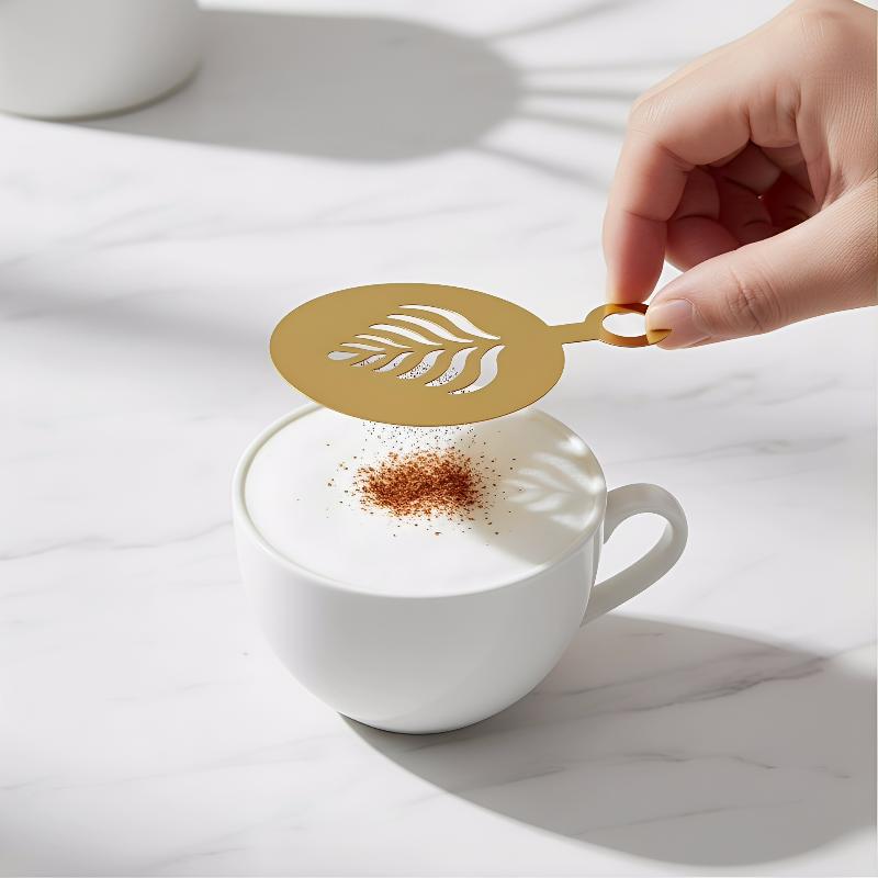 4Pcs Stainless Steel Coffee St - огляд і ціна Coffee Stencil Art