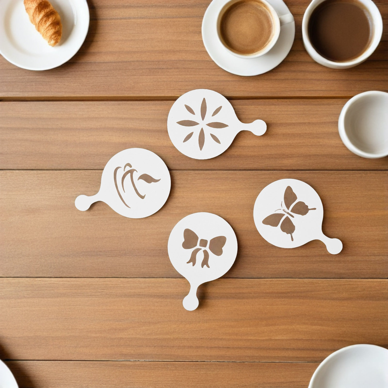 8Pcs Coffee Latte Art Stencils - огляд і ціна Coffee Stencil Art