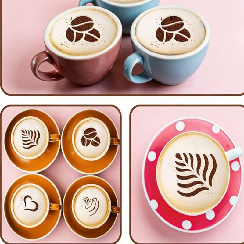 4 Pcs Stainless Steel Coffee S - огляд і ціна Coffee Stencil Art