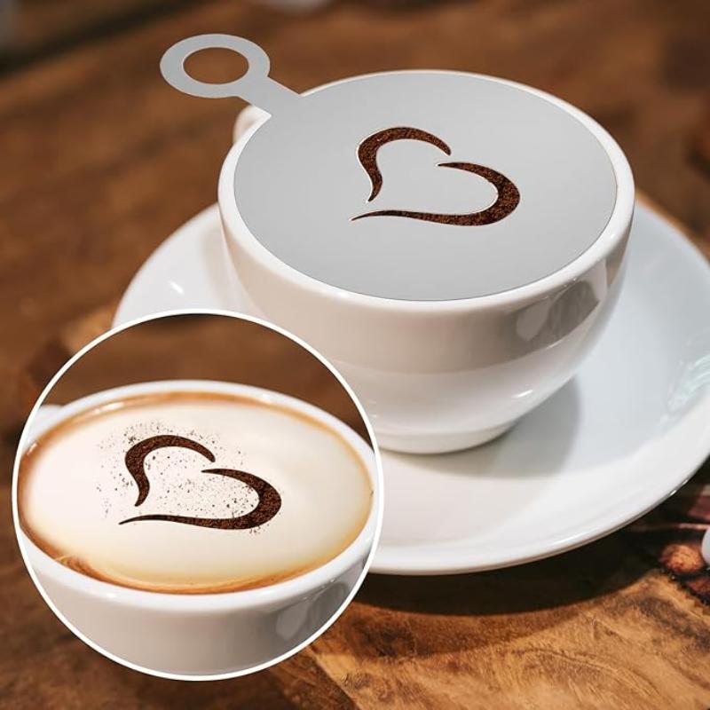 4Pcs/Set Stainless Steel Coffe - огляд і ціна Coffee Stencil Art