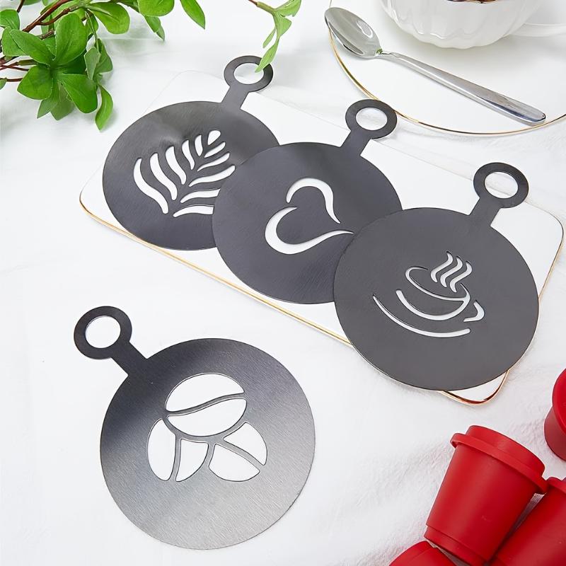 4Pcs/Set Stainless Steel Coffe - огляд і ціна Coffee Stencil Art