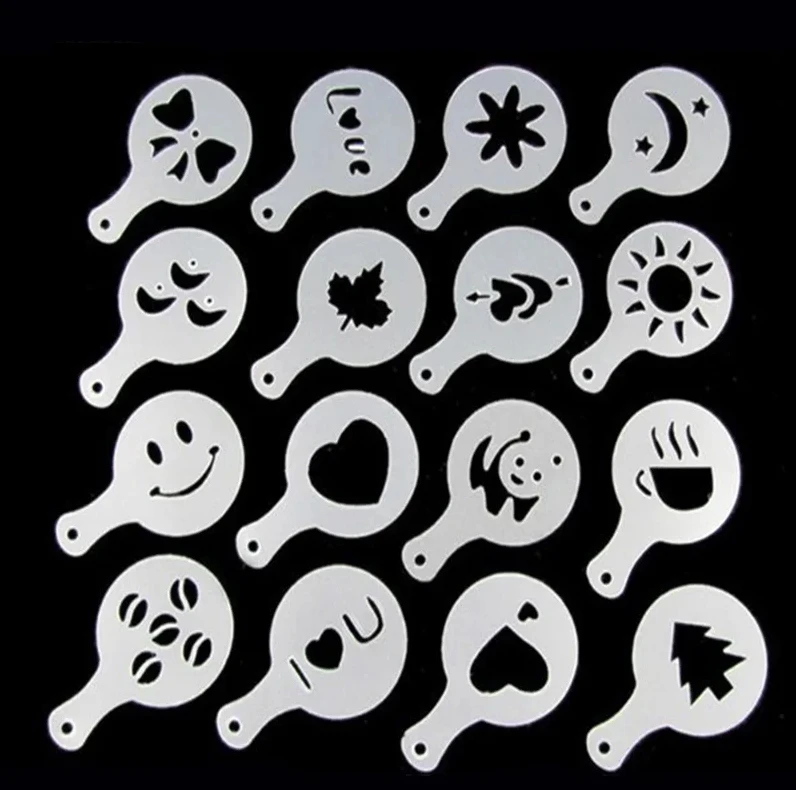 16Pcs/Set Coffee Mold Latte Ca - огляд і ціна Coffee Stencil Art