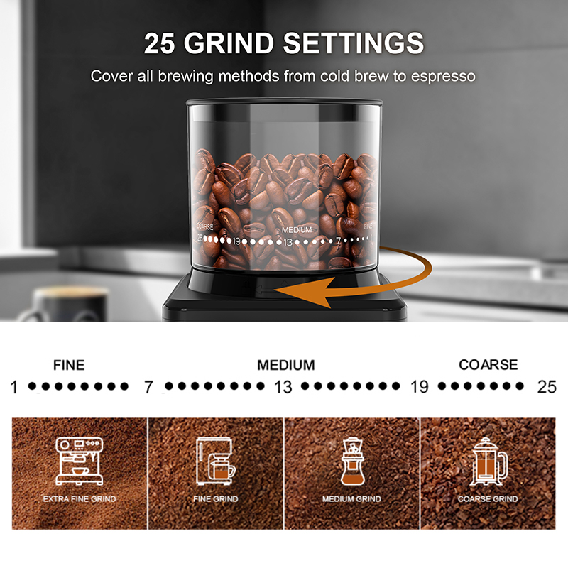 Coffee Grinder Automatic Elect - огляд і ціна French Press Glass