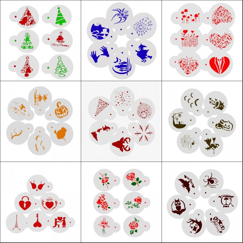 Aomily 6pcs/Set Special Variou - огляд і ціна Coffee Stencil Art