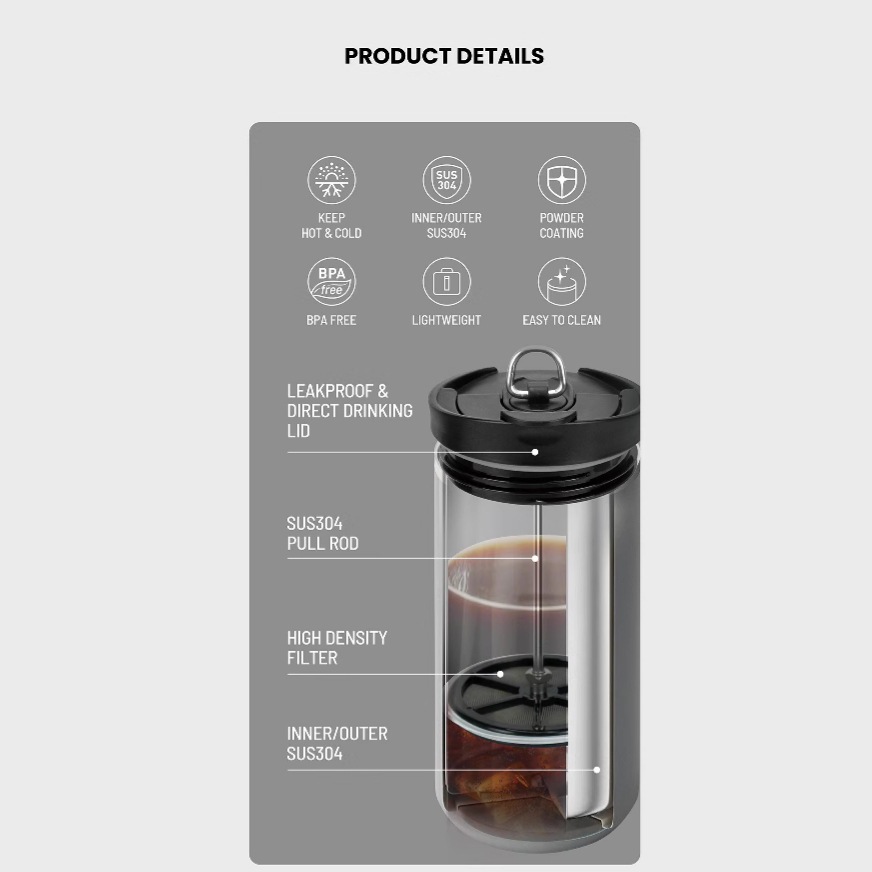 TYESO 600ML Outdoor Handmade C - огляд і ціна French Press Glass