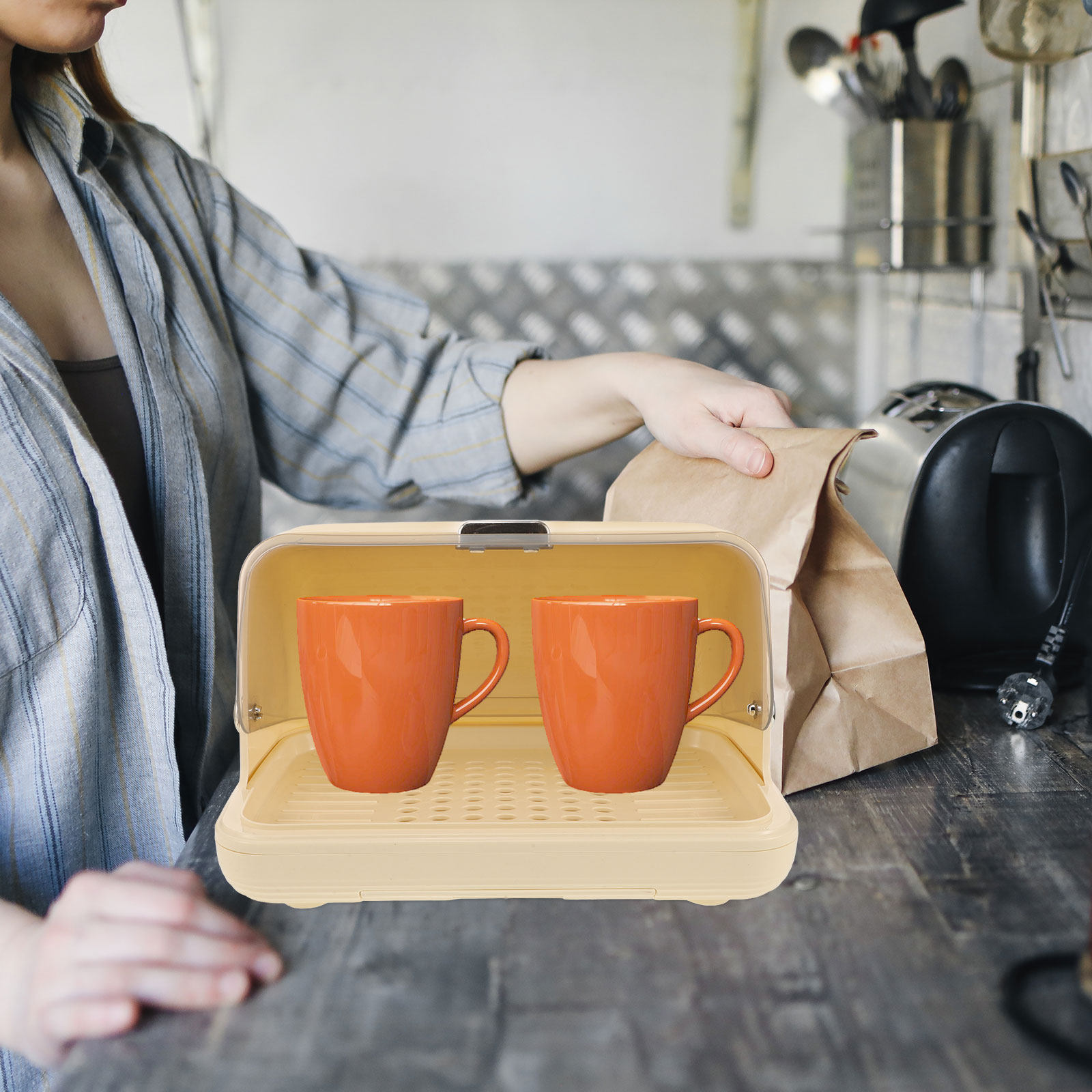 Cup Storage Organizer Box Desk - огляд і ціна Coffee Tea Organizer